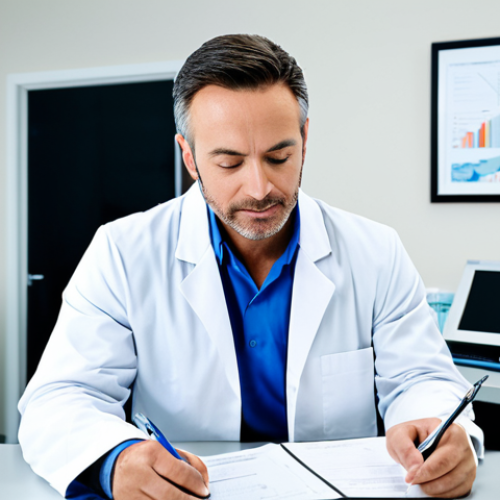 Home 25 Professional Dentist Reviewing Documents**
"A dentist in a modern, well-lit office, wearing a professional lab coat, reviewing patient charts at a clean desk. Focus on professionalism and competence. Safe for work, appropriate content, fully clothed, professional."
**