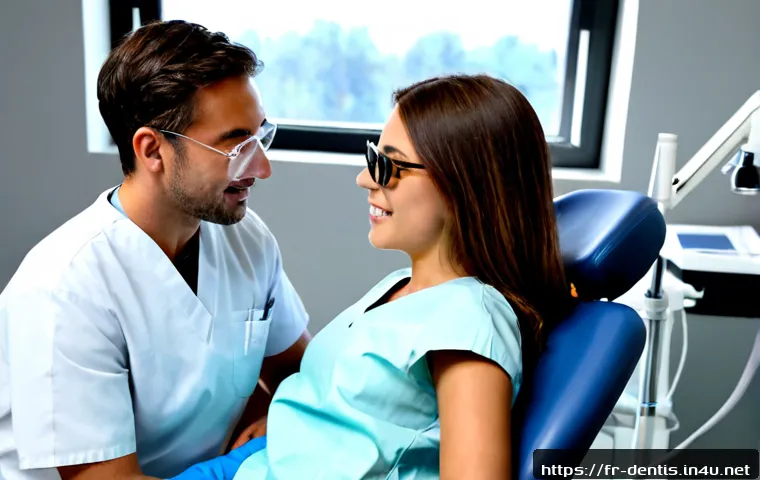 Home 17 치과 임상 실습생 교육 사례 - Photorealistic French dental teaching clinic, an experienced dentist in clean white scrubs calmly gu...