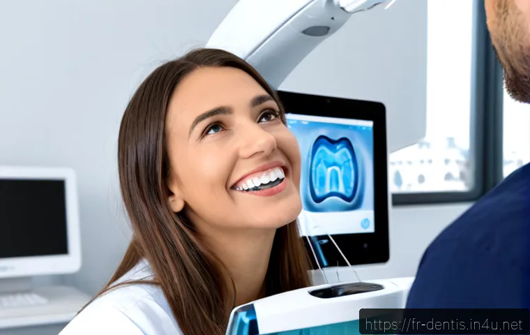 치과 교정학의 최신 연구 - Photorealistic modern orthodontic research clinic in France, a French orthodontist and adult patient...